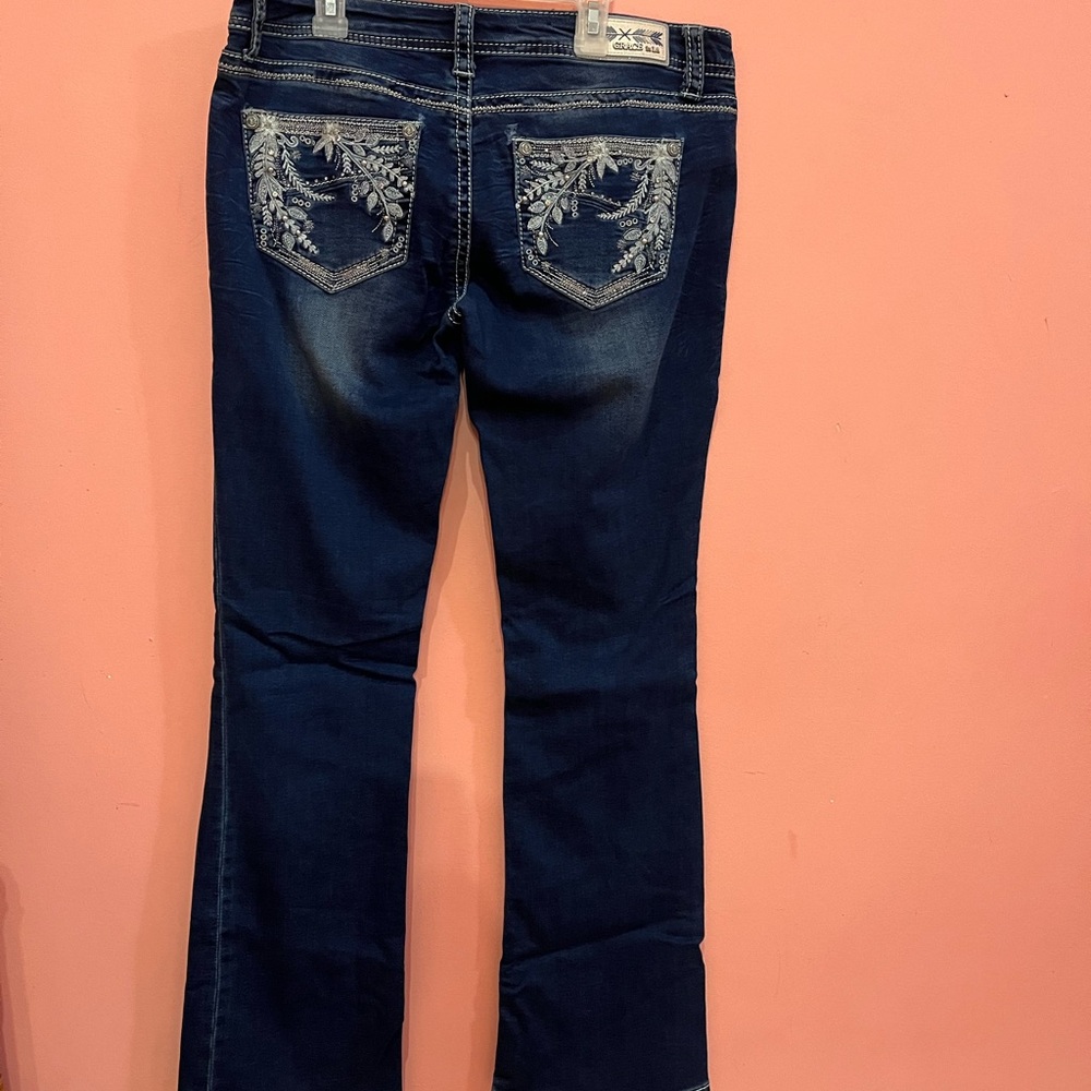 Grace Women's Dark Blue Boot Cut Jeans - Picture 5 of 8